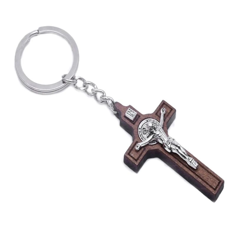 Christian Jesus for Cross Keychain Religious for Key Ring Jewelry Bag Pendant Car Souvenirs Gifts F1FB