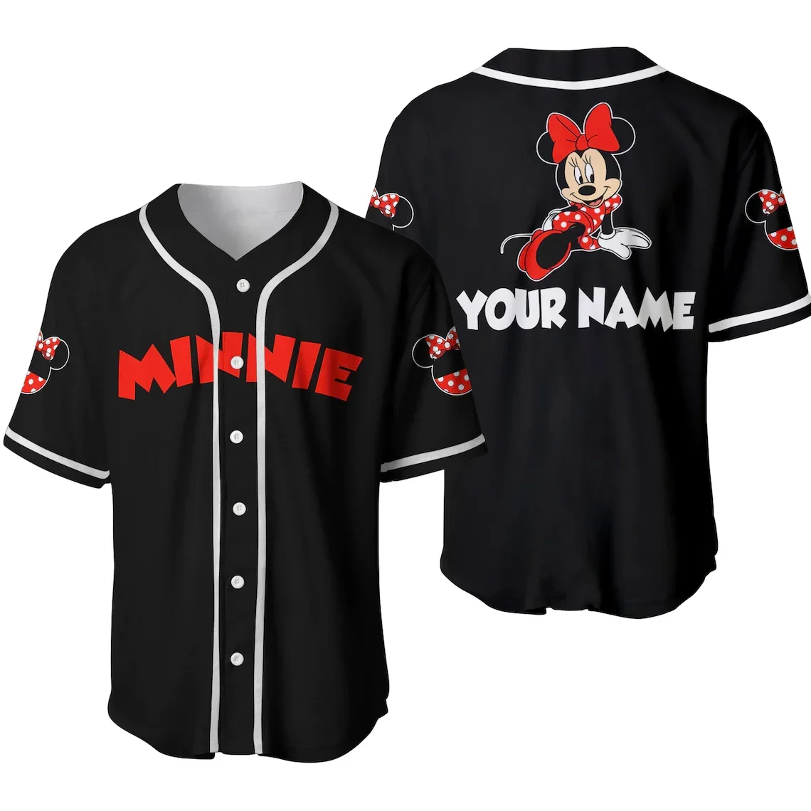 Custom Name Disney Baseball Jersey Mens Womens Custom Name T Shirt Minnie Mickey Y2k Baseball Jersey