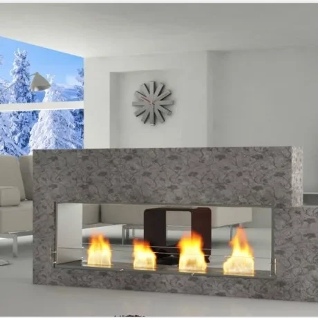 Hot selling large Modern Indoor Intelligent ethanol fireplace biological with remote control 2100mm