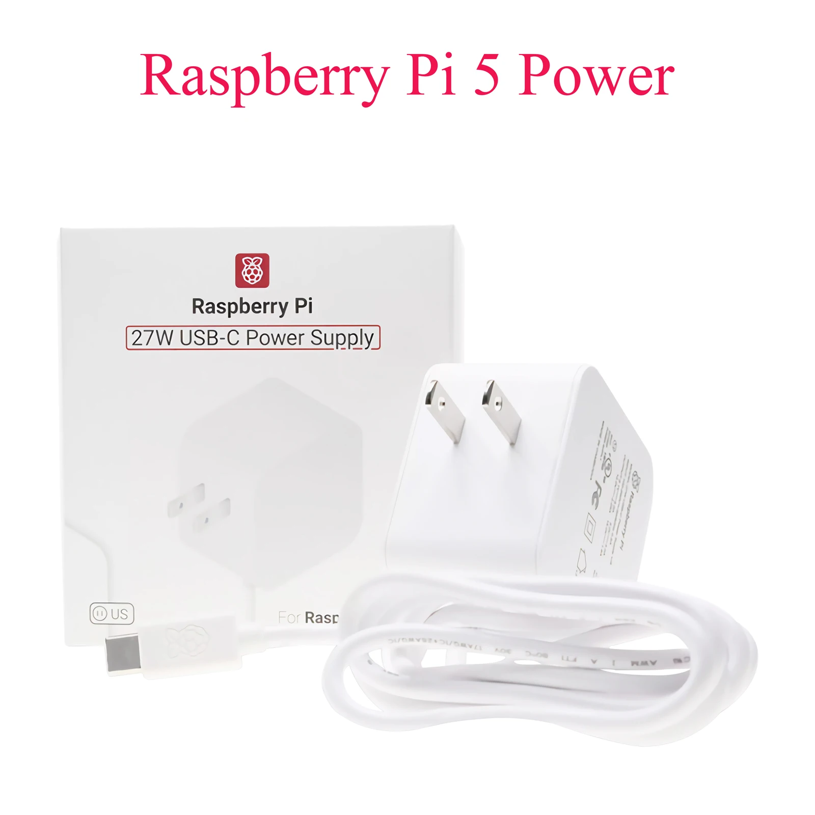 

Original Raspberry Pi Power Supply 5.1V 5A Adapter 27W USB-C Support PD Standard Power Charger US/UK/EU Plug For Raspberry Pi 5