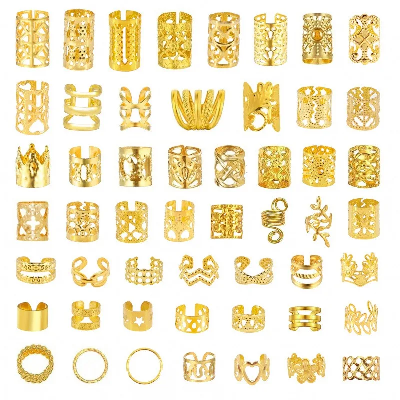 8 piezas de accesorios para el cabello aleatorios: joyería para rastas estilo hip hop, aros para el cabello, accesorios para trenzas africanas, rastas y pelucas, hebillas para el cabello