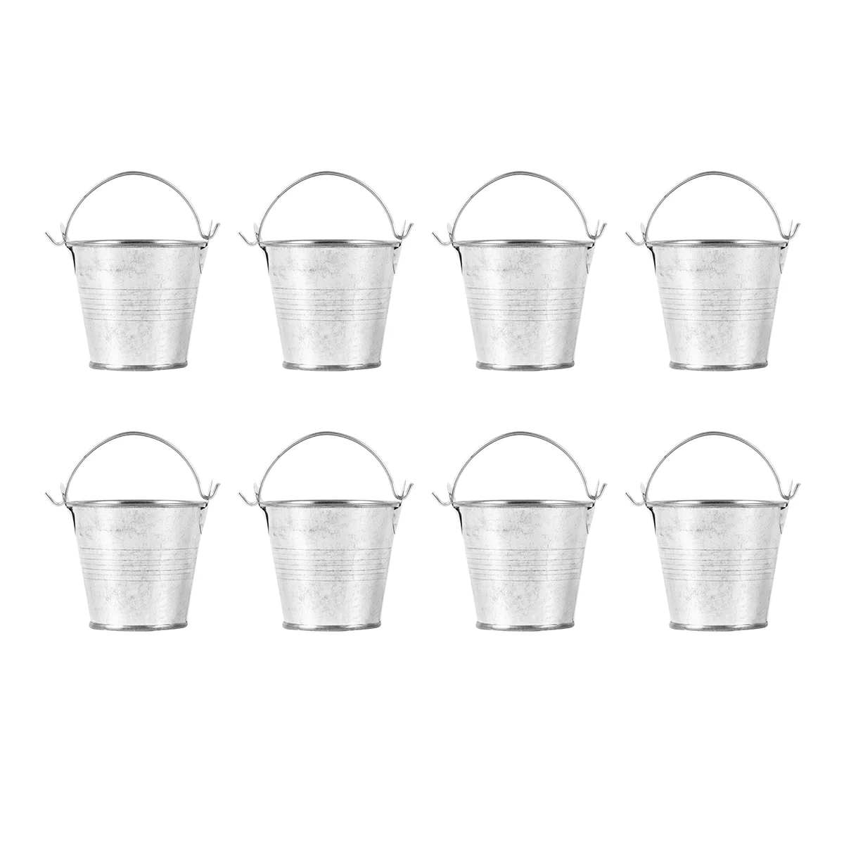 

8 Pcs Bulb Vessels Small Iron Buckets Flower Pot Mini Planters Baskets Chip Child