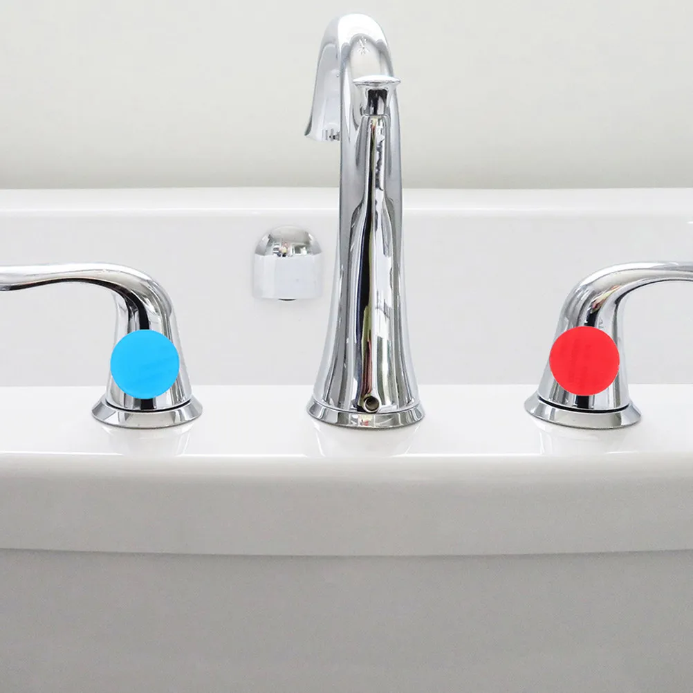 

20Pcs Acrylic Hot Cold Water Signs Waterproof Self-Stick Labels for Faucets Sinks Bathroom Kitchen Hotel Shower Safety