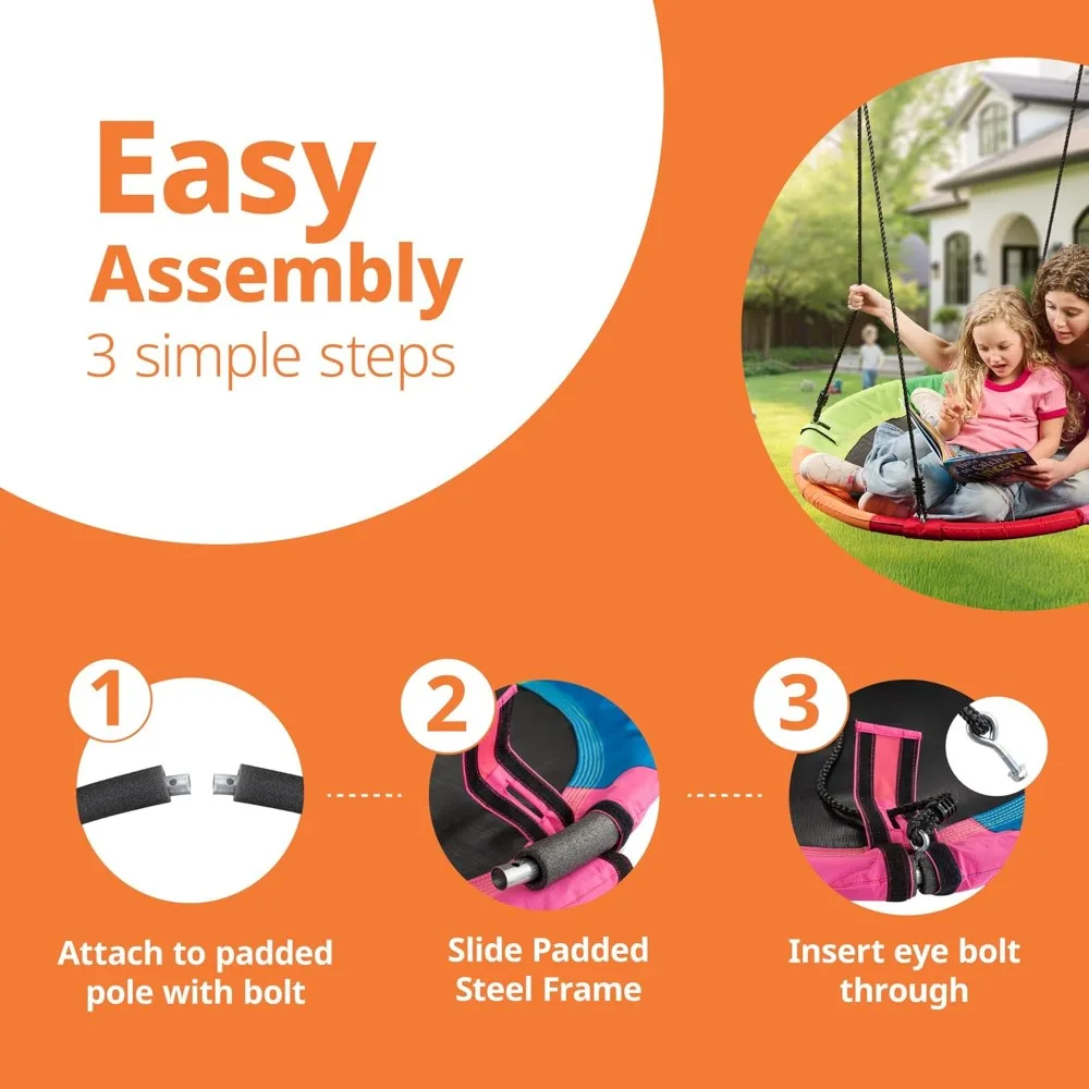 Columpio de 40 pulgadas para niños al aire libre con capacidad de