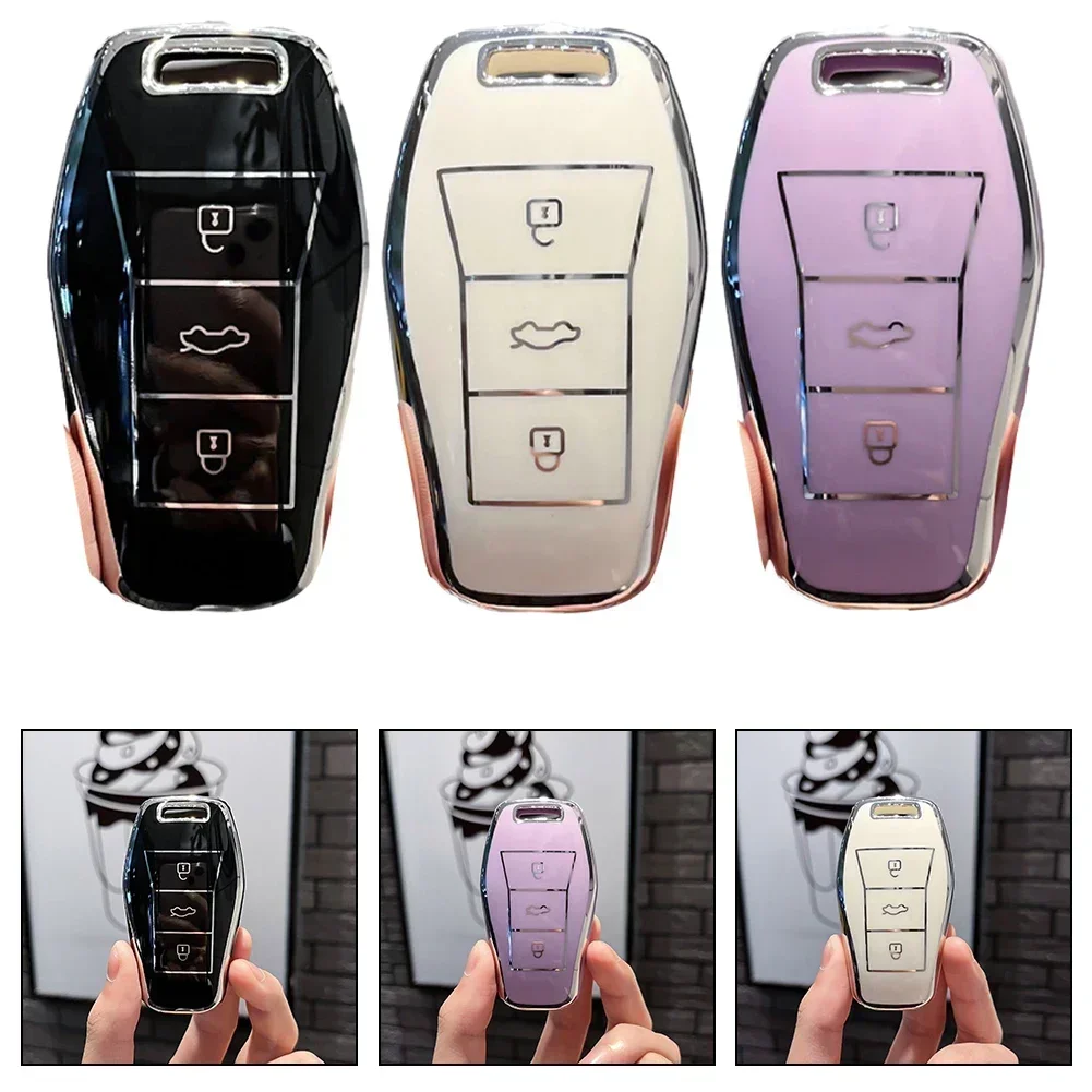 1X Universal Car Remote Key Case Cover Shell Fob For JAC SOL E10X QX X7 X8 E50 X6 A5 Elegant Color Matching Key Holder