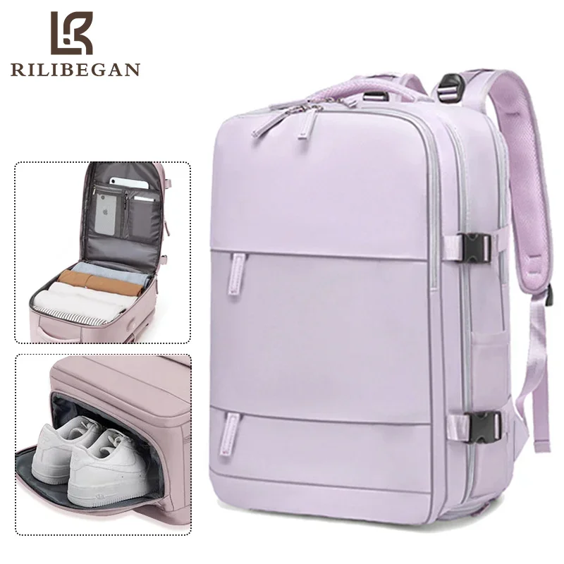 Mochila concisa para ordenador portátil con carga USB, bolso para mujer, mochila de nailon de alta calidad para ordenador de negocios, mochila de viaje al aire libre para mujer