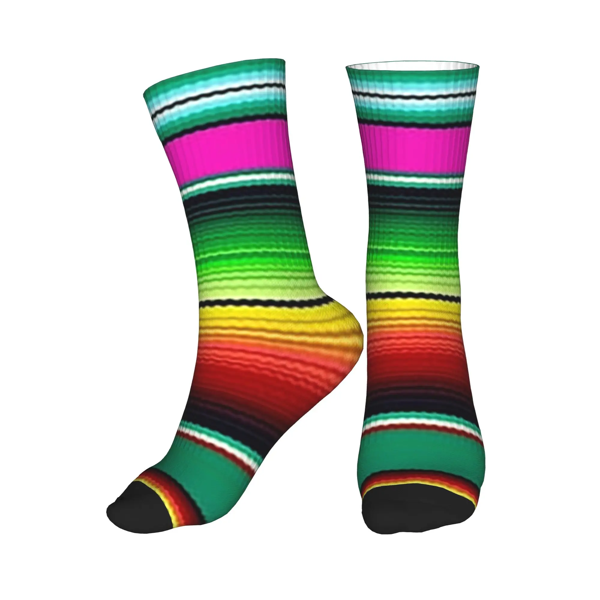 

All Seasons Mexican Indigenous Sport Middle Tube Socks Sweat Absorbing Crew Socks Fashion Stockings for Men Women