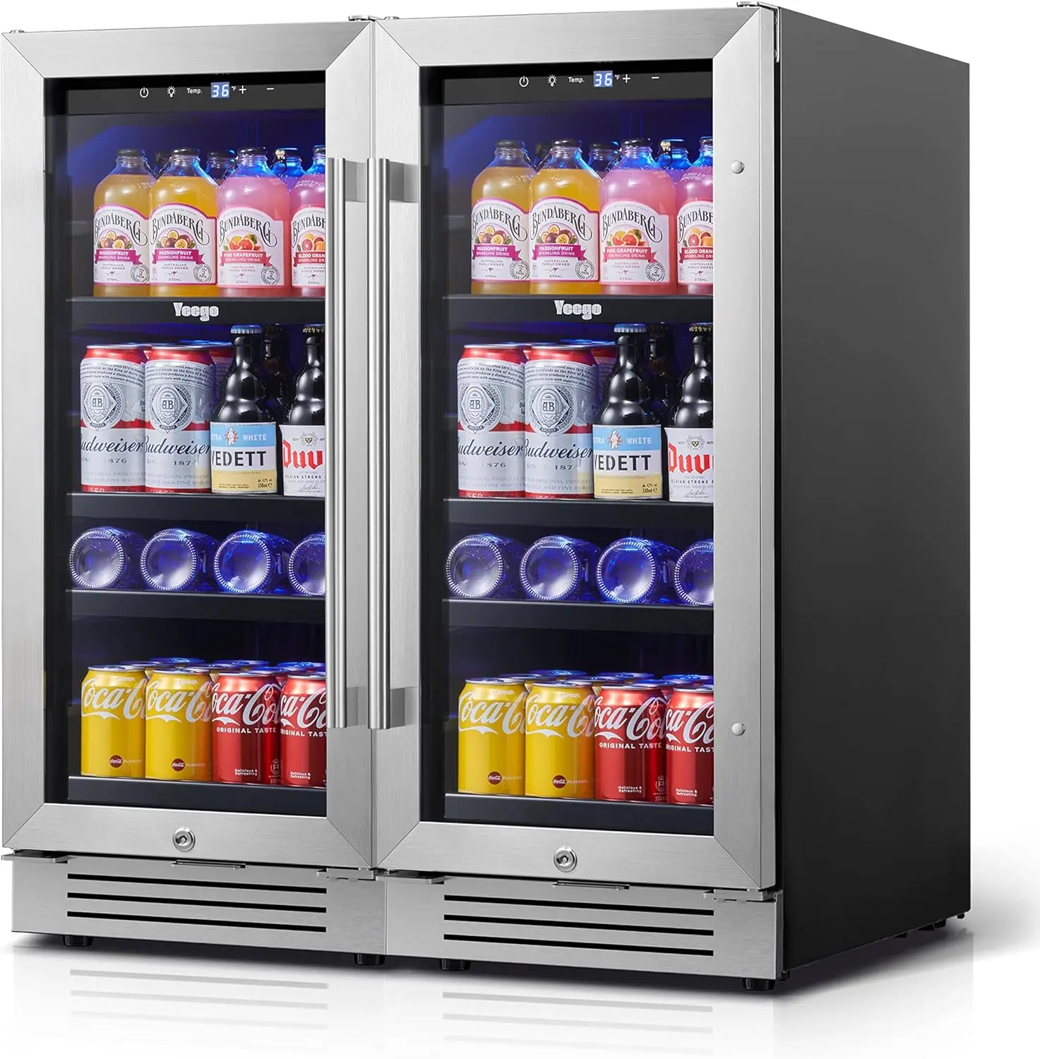 30 inch Beverage Refrigerator, Two 15