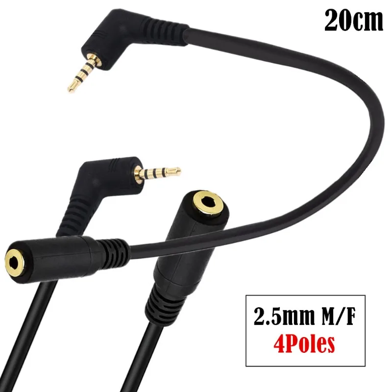 

2.5mm 4pole Male To 2.5mm 4pole Female Jack Stereo Audio Adapter 2.5 M/F Cable (Gold)