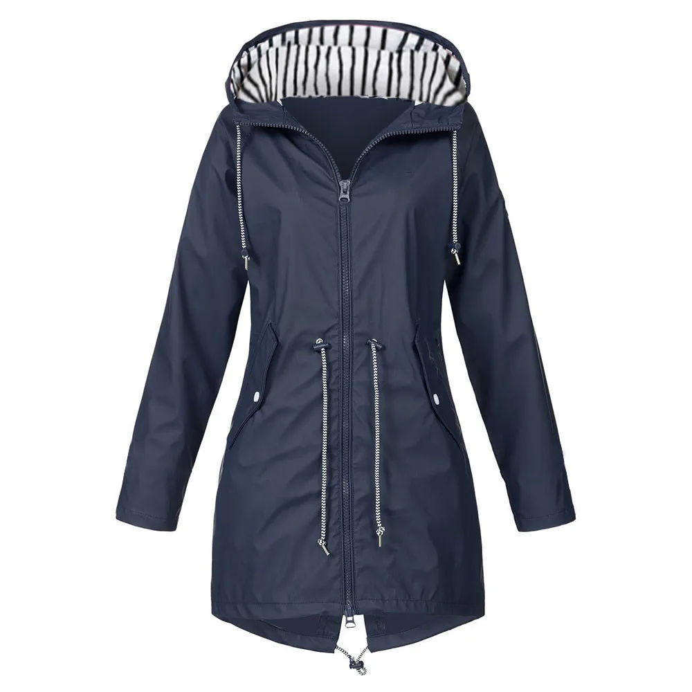 Women Jackets Winter Coat Jacket Women Solid Rain Outdoor Plus Waterproof Hooded Raincoat Windbreaker Veste Куртка Женская