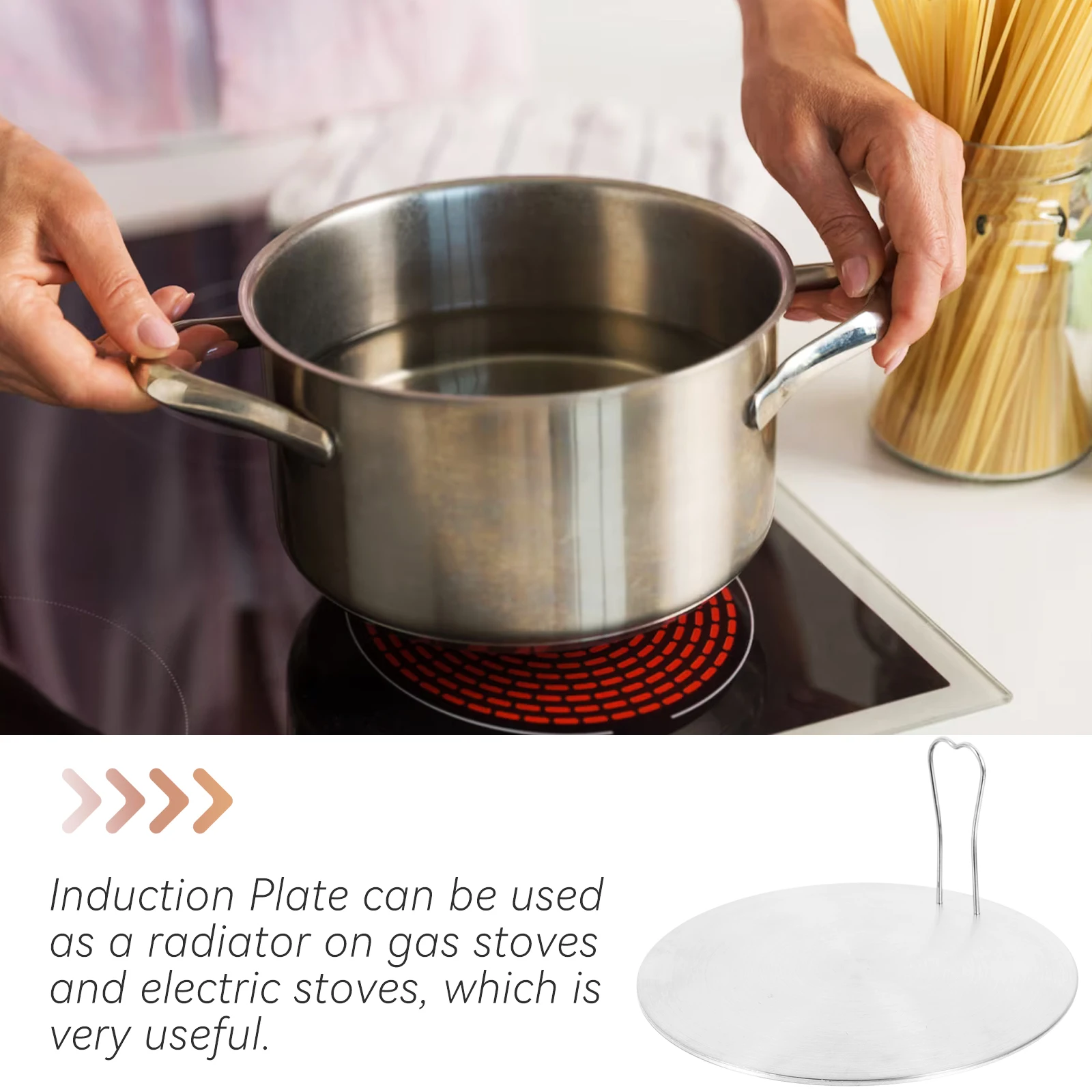 

Premium Stainless Steel Induction Plate Heat Cooking Diffuser For Induction Cookers Gas Stoves Strong Radiator Adapter