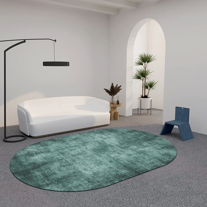 Modern Minimalist Oval Carpet Bedroom Bedside Dresser Non-slip Carpets Large Area Mat Living Room Decoration Rug Washable Rugs