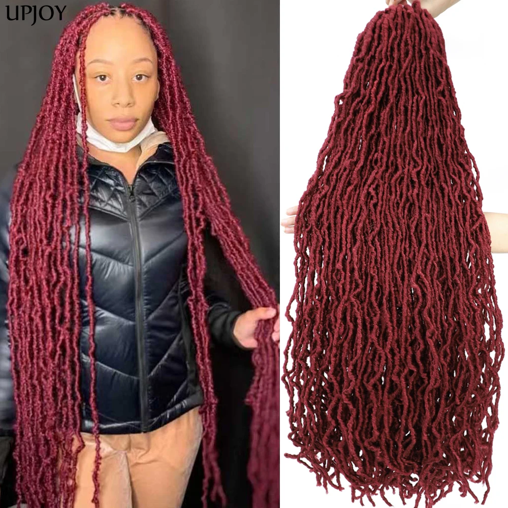 Faux Locs Crochet Hair 18 24 36inch Soft Locs Crochet Hair Pre-looped Soft Goddess Locs Curly Wavy Crochet Braids Hair Synthetic