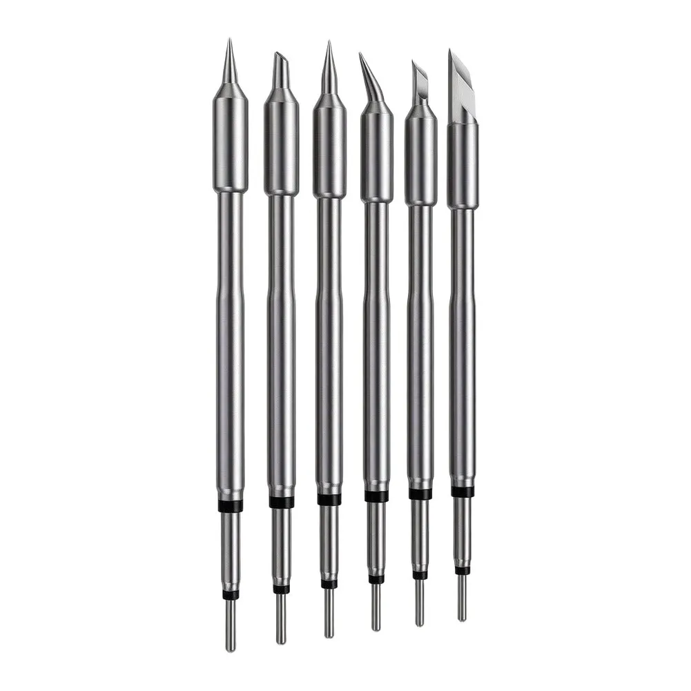 HS02A Soldering Iron Accessory Set 6 Replacement Tips Designed for Efficient Heat Transfer and Stable Soldering Operation