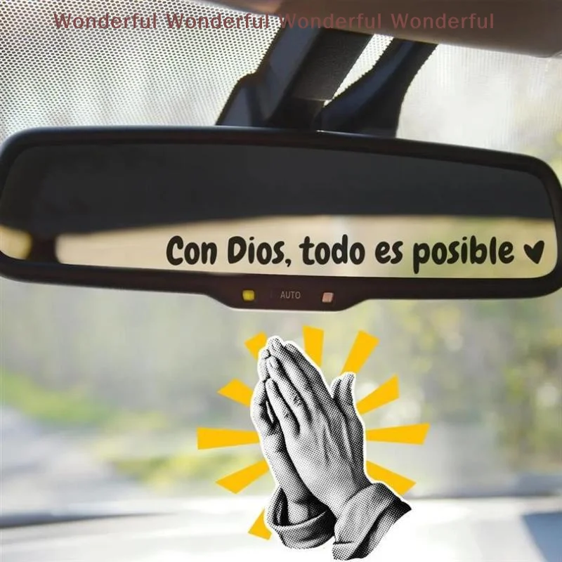 2Pcs Waterproof Car Mirror Stickers Te Amo Maneja Con Cuidado Durable Decals Ideal Valentine Gift for Drivers