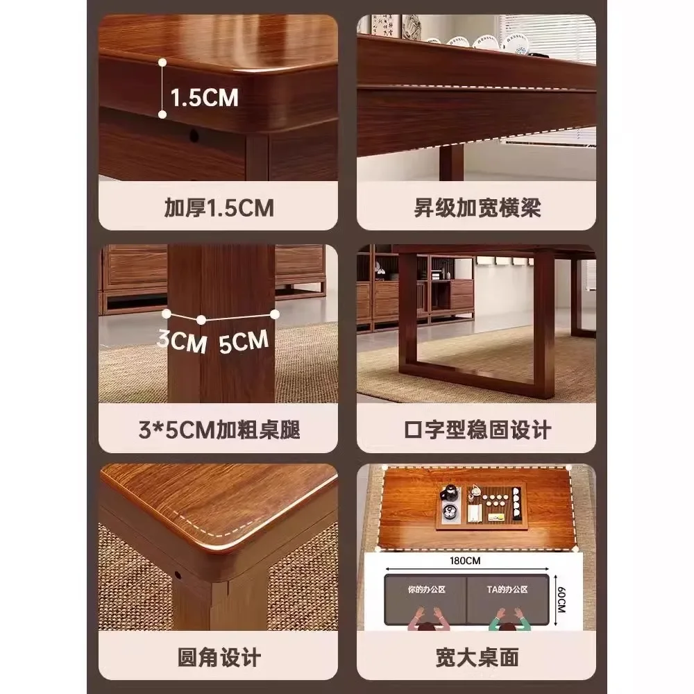 Library desk Student study table Reading table Go to living room Large long desk Solid wood desk Workbench