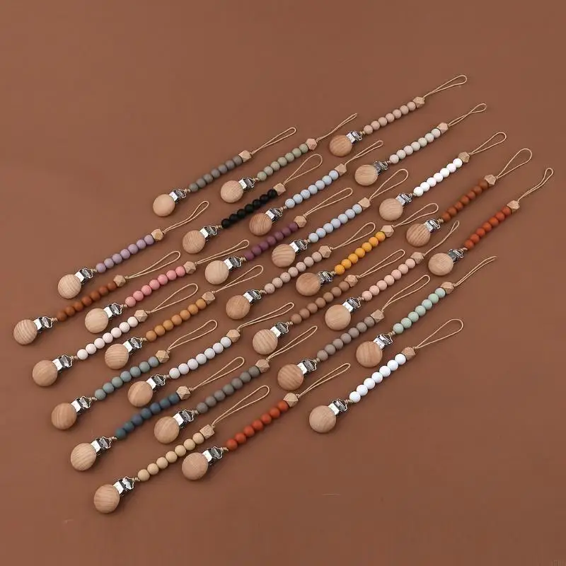 97BE BPAフリーシリコーンダミーおしゃぶりクリップチェーンペンダント授乳歯が生えるギフト新生児男の子女の子用