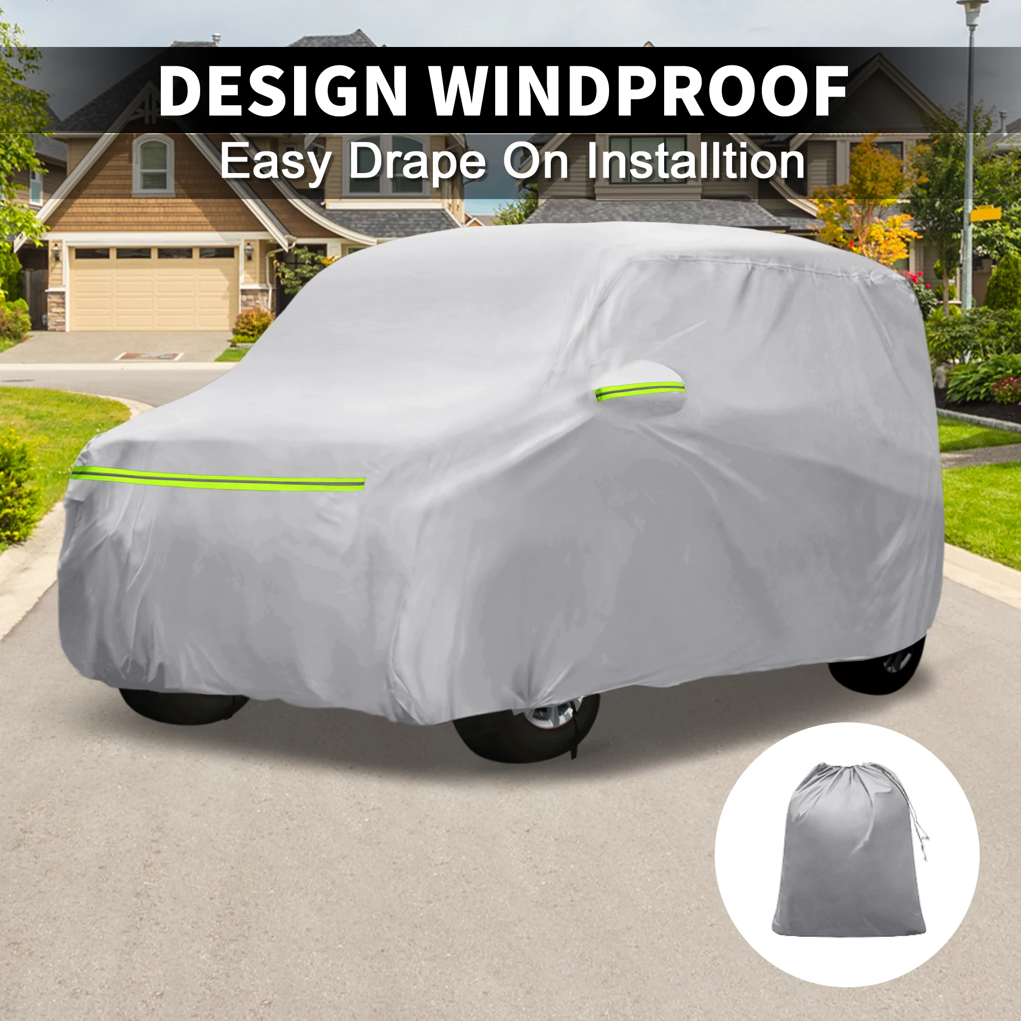 

Uxcell Car Cover for Suzuki Every Wagon Aluminum Film Cotton Outdoor Full Car Cover All Weather Waterproof Sun Protection