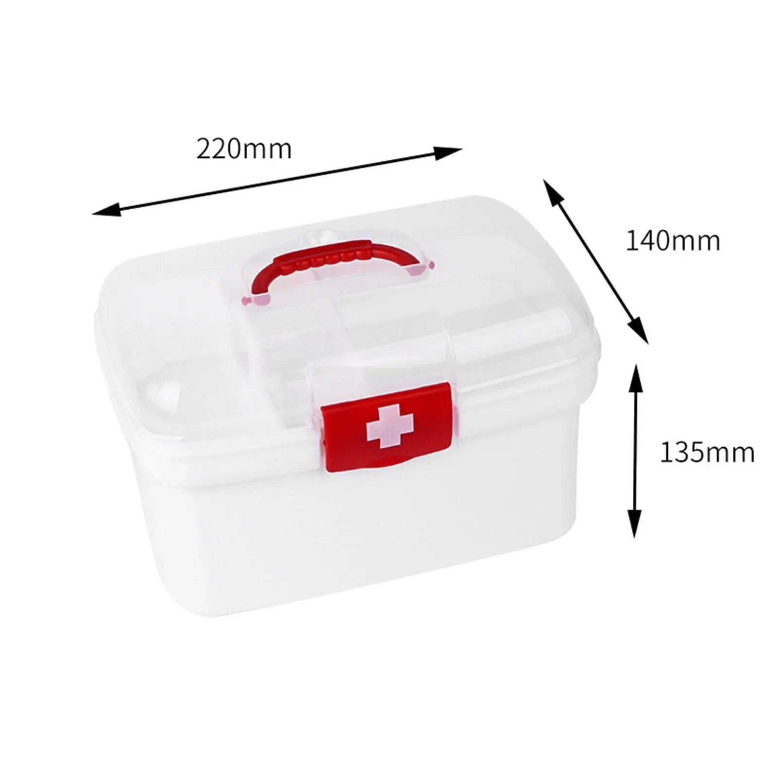 First Aid Medical Box Medical Storage Case Large Capacity with Handle for Sewing Workplace Family Car