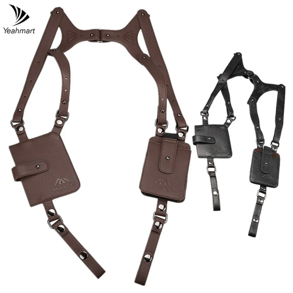 Multifunction Crossbody Hunting Storage Holsters Shoulder Bags Men Anti-theft Chest Bags Leather Outdoor Sports Travel Pouches