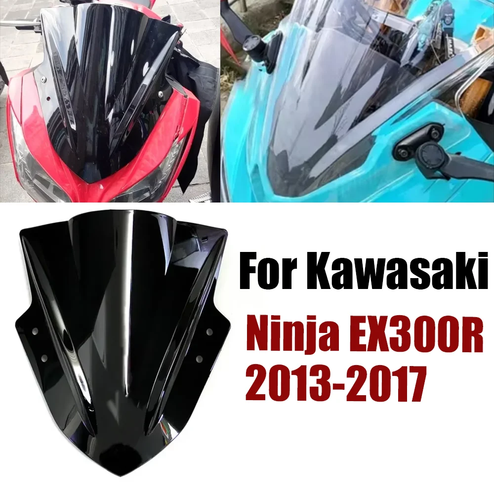 Motorcycle Accessories Windshield Windscreen Wind Deflector Motorbike Wind Screen For Kawasaki Ninja 300 EX300R EX300 2013-2017