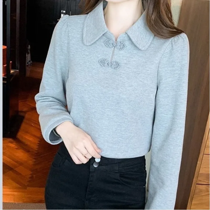 Women\'s Autumn Winter New Fashion Elegant Half High Neck Pullover Long Sleeve Solid Color Bottom Casual Western Versatile Tops