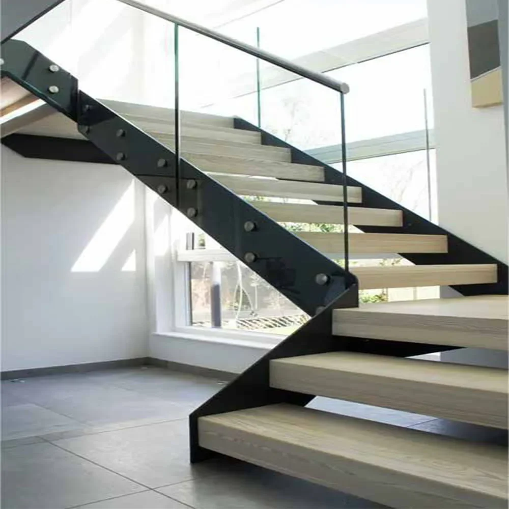 Open/Closed Riser Marble Stairs Steps Double Stringer Straight Stairs