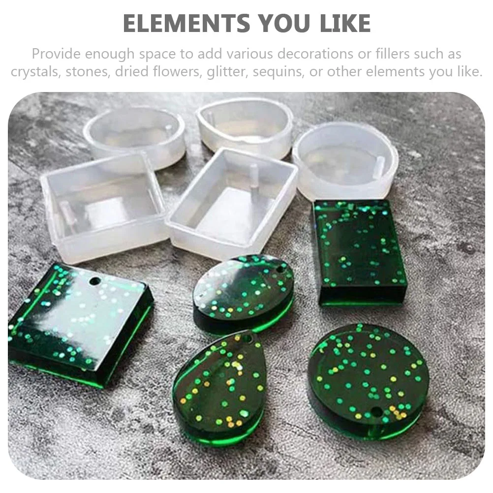 

1 set Earring Necklace Pendant Mold DIY Keychain Charm Silicone Craft Molds Jewelry Making Crystal Epoxy Casting Durable Easy