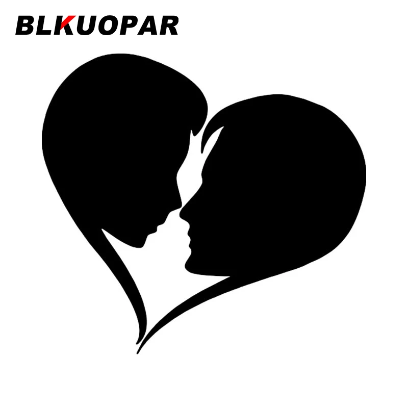 BLKUOPAR Couple In Love Heart Car Sticker Sunscreen Original Decals Fashionable Vinyl Funny Motorcycle Helmet Decor Car Styling