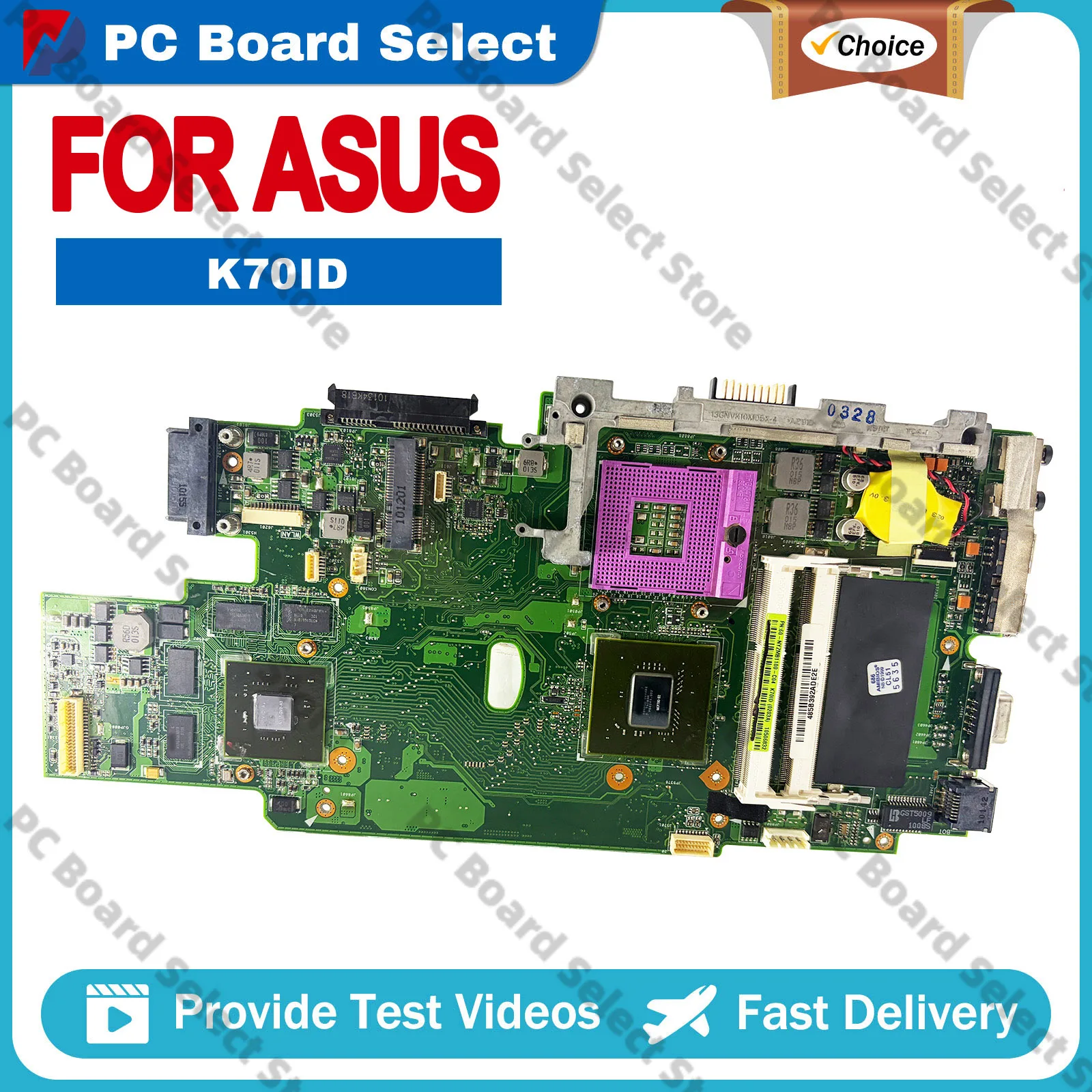 

K70I K70ID Laptop Motherboard For ASUS K70ID Notebook Mainboard This item is in stock 100% tests OK fast shipping High quality