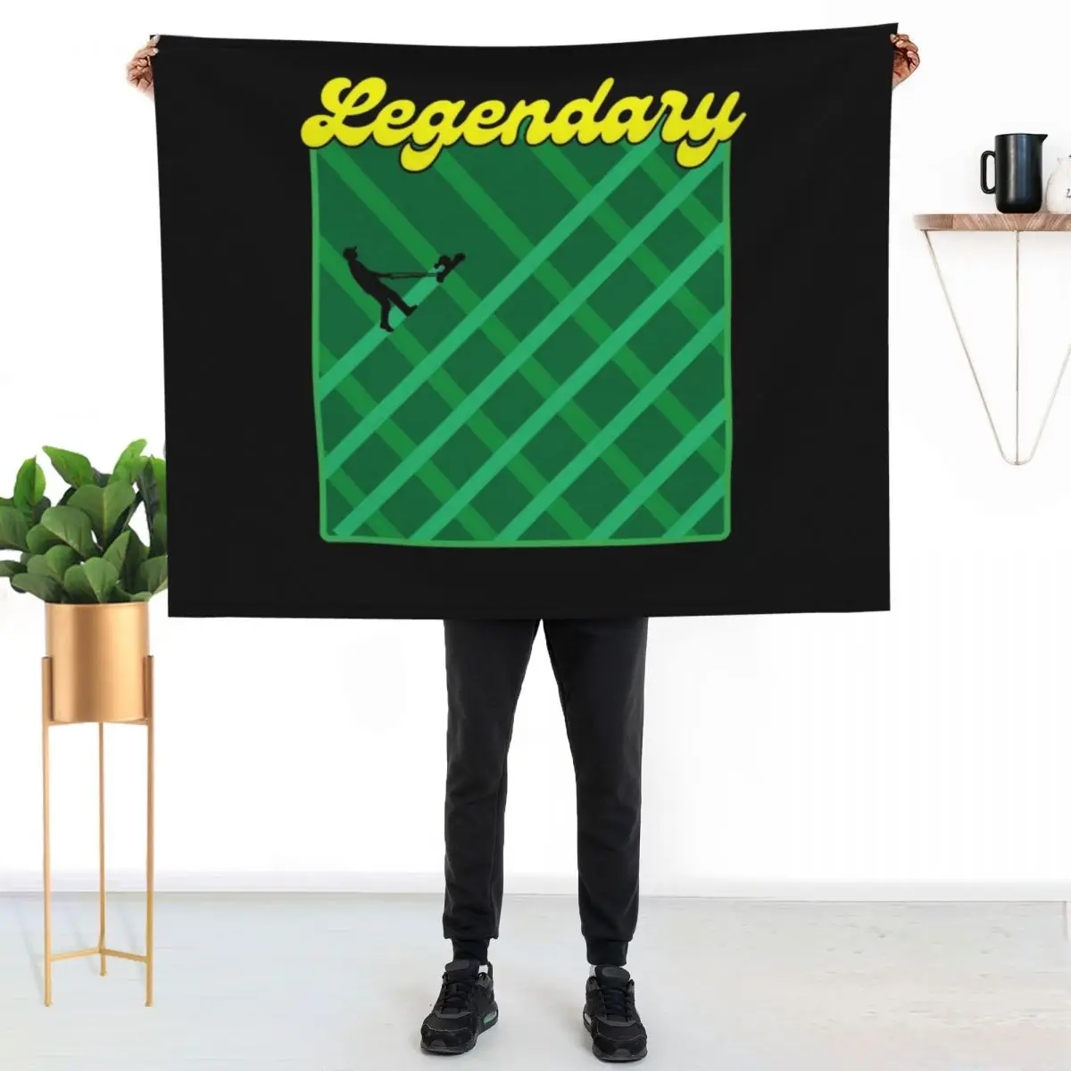 

Legendary Lawn Mower Grass Dad Funny Throw Blanket Soft Breathable Blanket for Night Sleeping