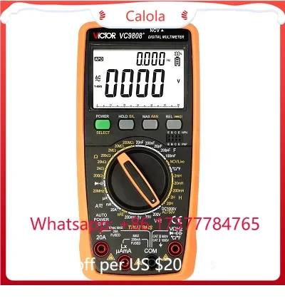 Digital Multimeter Victor VC9808+ High Accuracy with Double Integral A/D Converter with 20mm High Graphic LCD