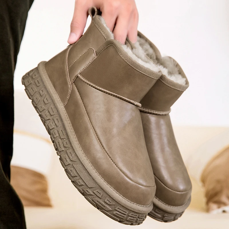 

2025 Winter Snow Boots for Men New Fashion Australia Boots 39-45 Classic Top Quality Suede Leather Ankle Boots Warm Mens Shoes