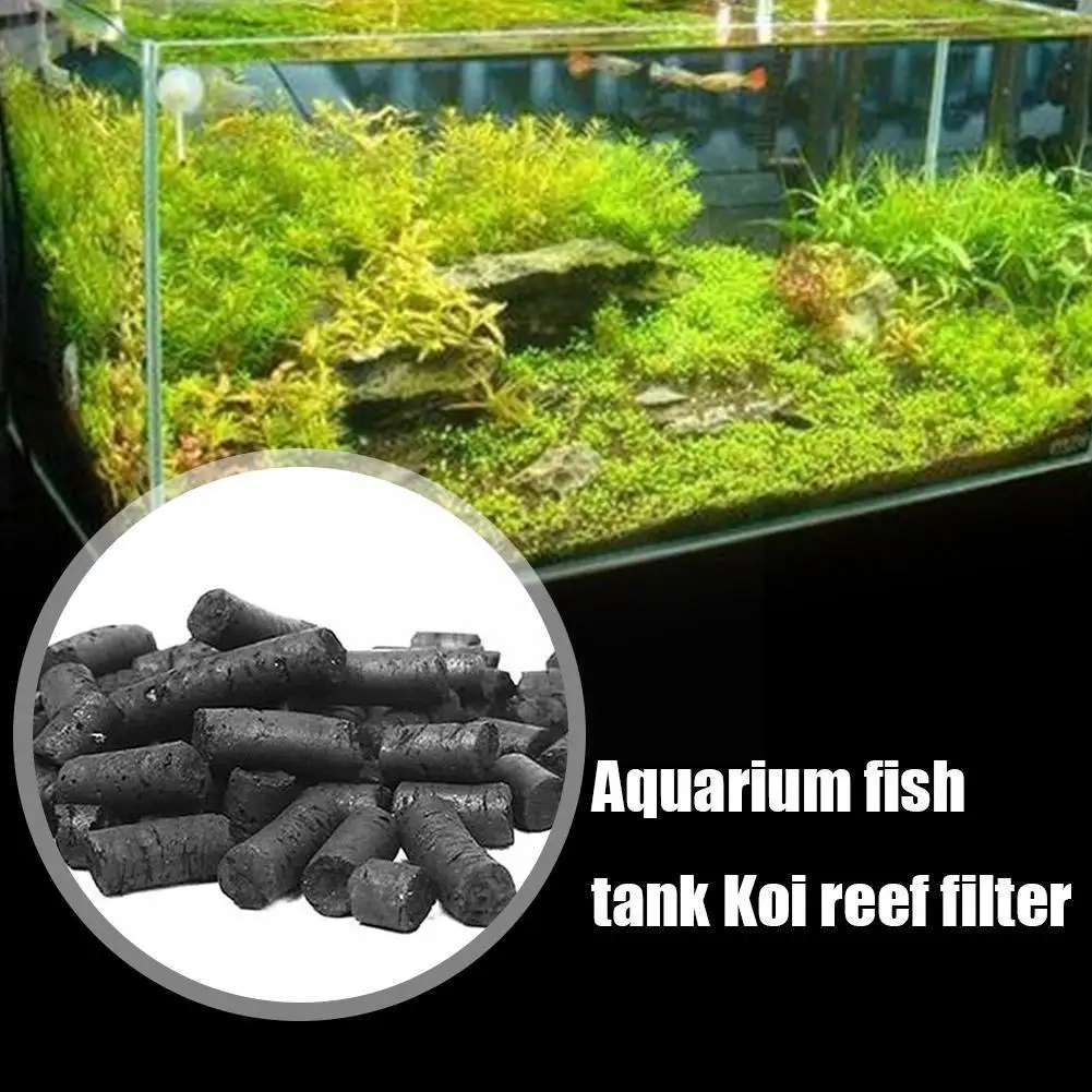 100g Activated Charcoal Carbon Pellets In Free Mesh Media Bag For Aquarium Fish Pond Canister Filter T9i5