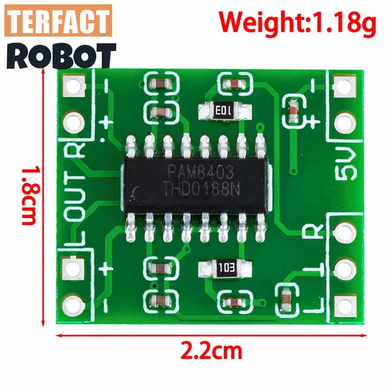1~20PCS PAM8403 Super mini digital amplifier board 2 * 3W Class class d amplifier board efficient 2.5 to 5V USB power supply