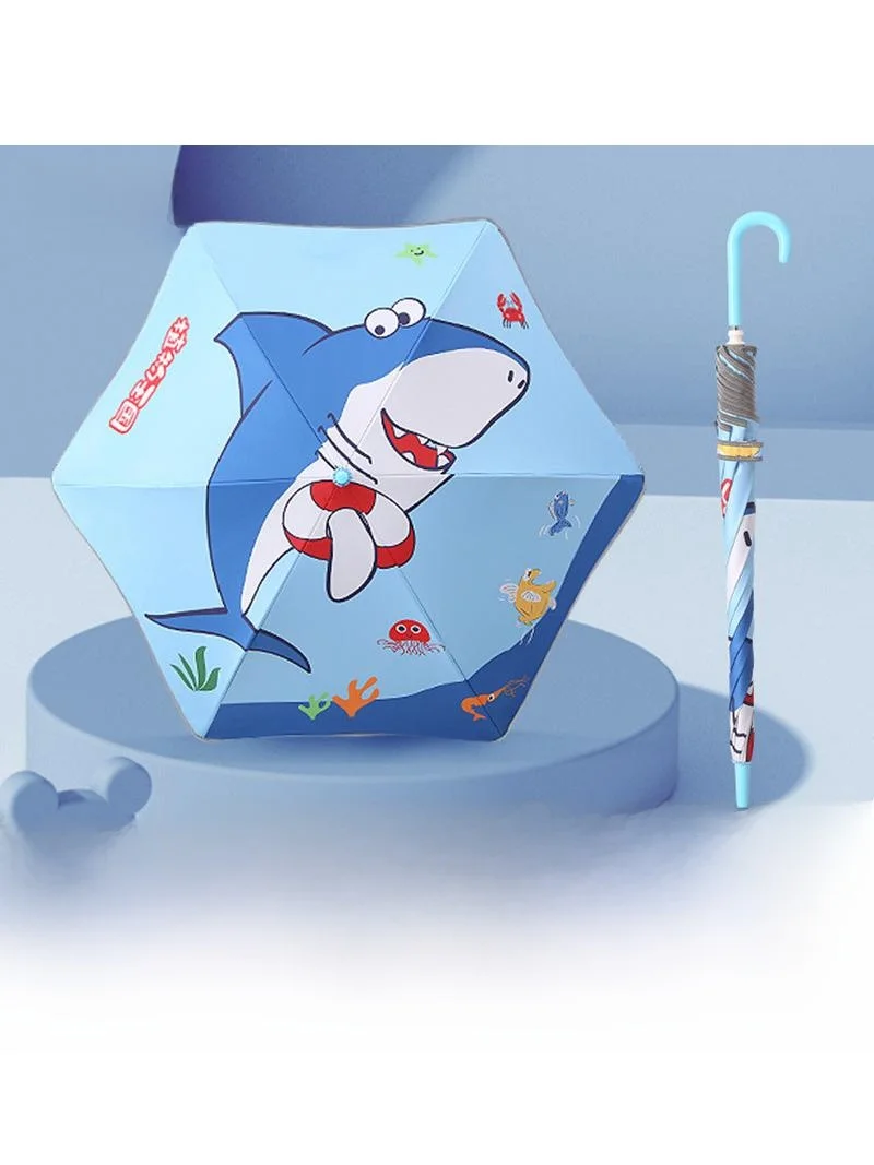 

Зонт с закругленными краями, черный, с мультяшным рисунком, для защиты от солнца и дождя, для младших школьников, мальчиков и девочек, с защитой от солнца.