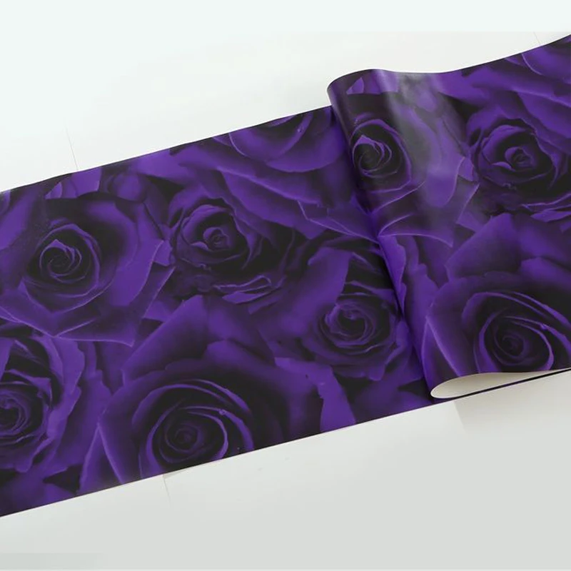 

Warm Purple 3D Rose Wallpaper Bedroom Living Room Restaurant Hotel Beauty Salon Fashion Simple Homestay Red Floral Wallpaper