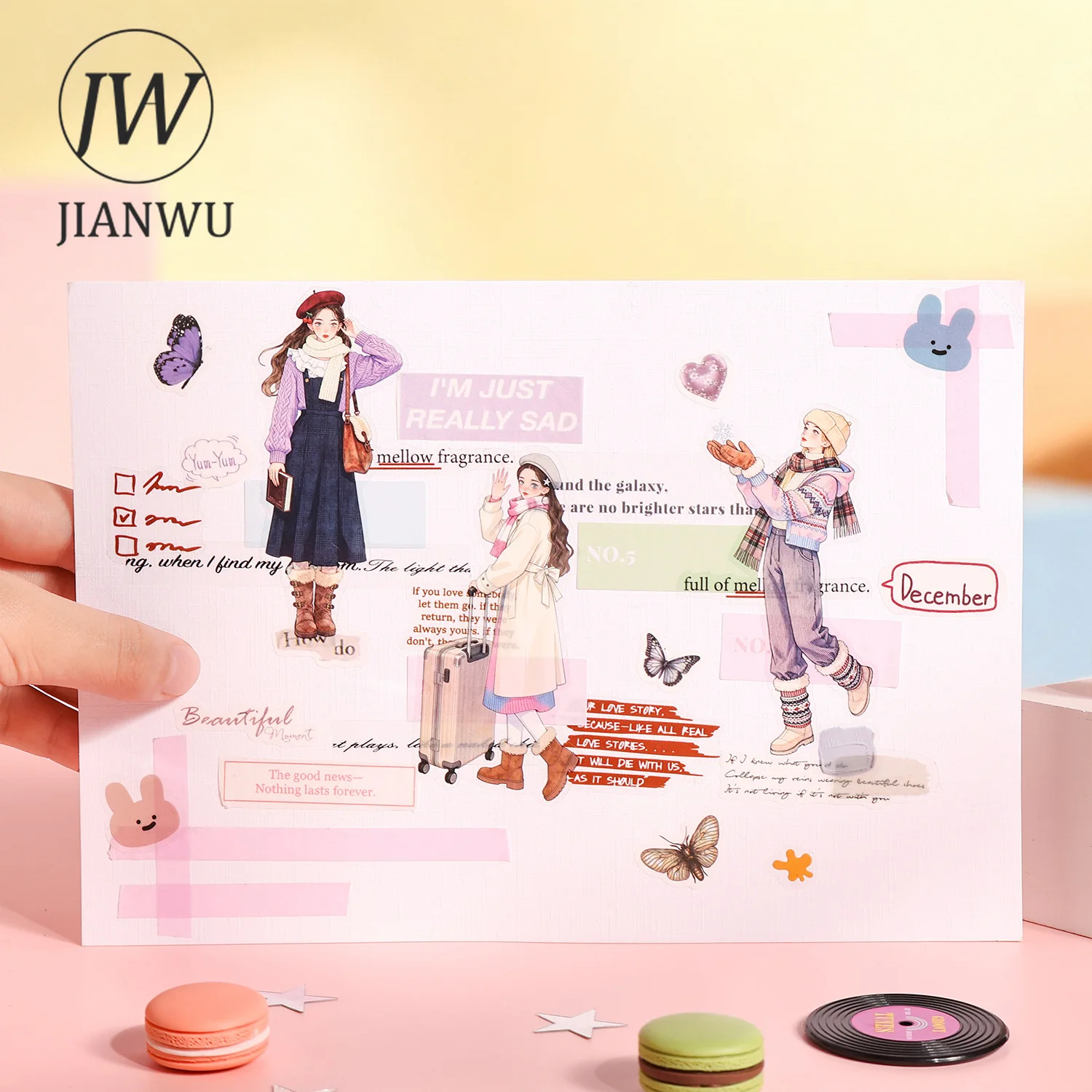 JIANWU สติกเกอร์ PET วินเทจ แฟ - Vintage Fashion Collage บทวิจารณ์และราคา