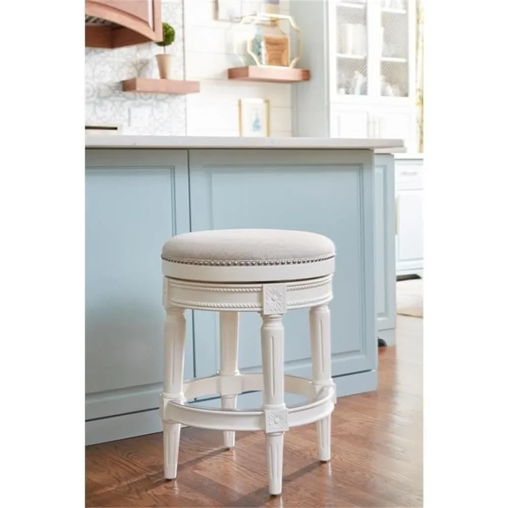 Chapman 26" Backless Counter Height Swivel Stool In White.