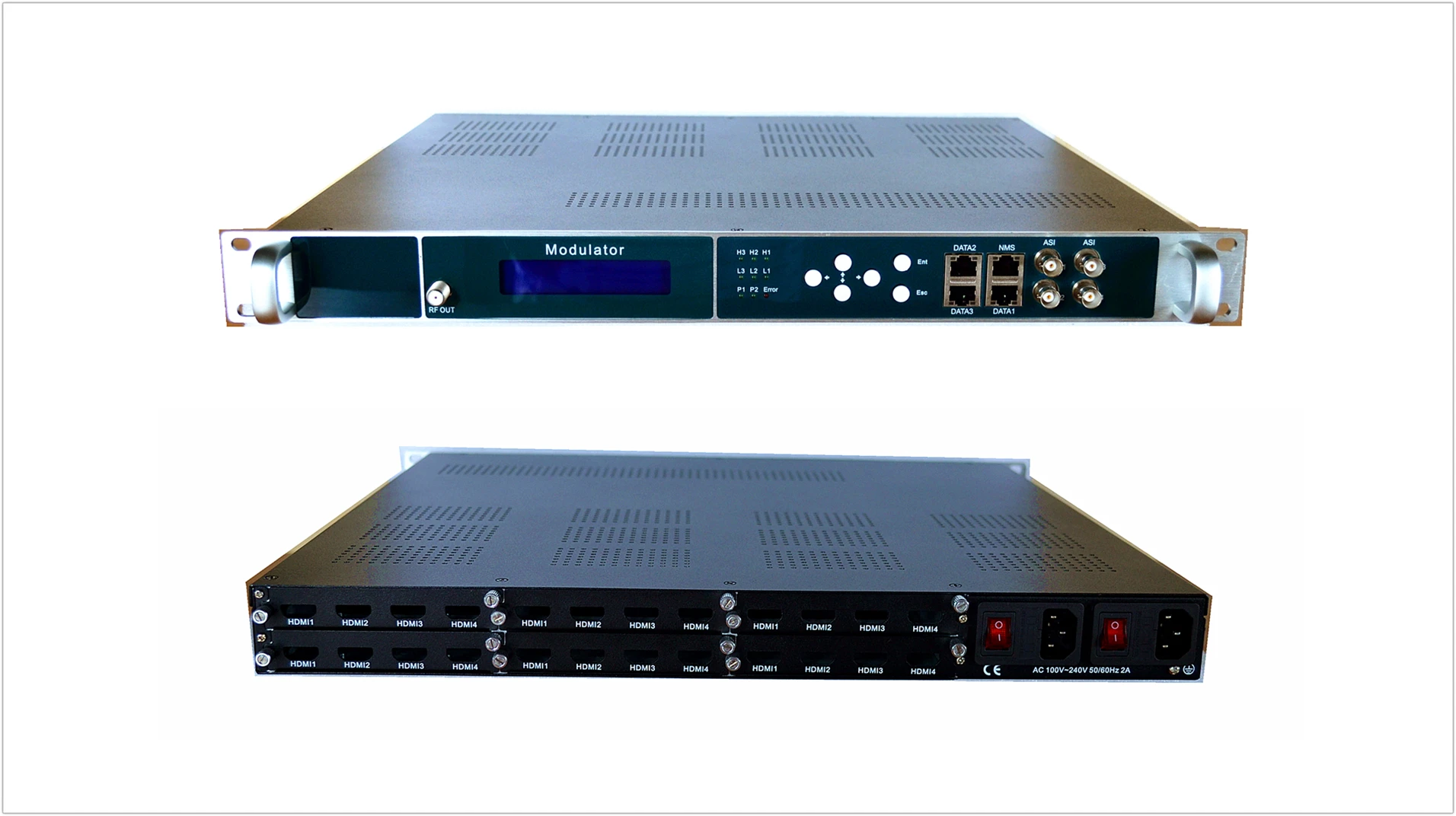 Digital Cable TV 24 Channels HD MI to RF Modulator 4/8/16 Carriers ISDBT DVB-T H.264 Encoder with for Input and IP Output