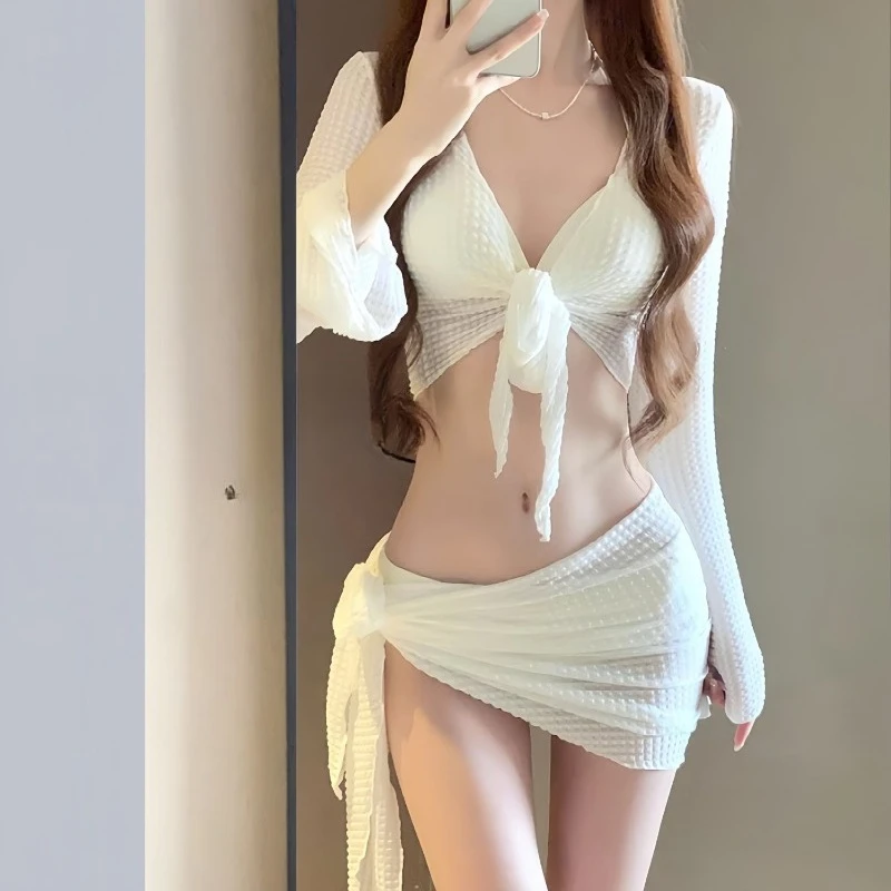 Bikini swimsuit women's 2026 new high-end sensual sensual pure desire split slim vacation hot spring swimsuit