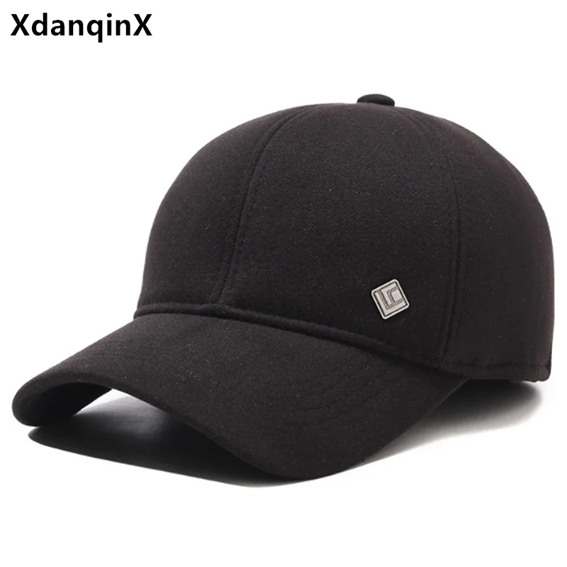 

Winter Plush Thickened Warm Baseball Caps For Men Coldproof Earmuffs Hats Ski Hat Golf Cap Cycling Cap Snapback Cap gorras 모자