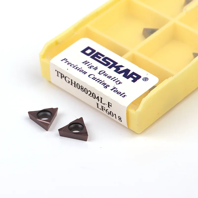 10pcs TPGH080202 TPGH090204L-F LF6018 Carbide Inserts Triangular Boring CNC Lathe Finishing Internal Turning Metal Cutter Tools