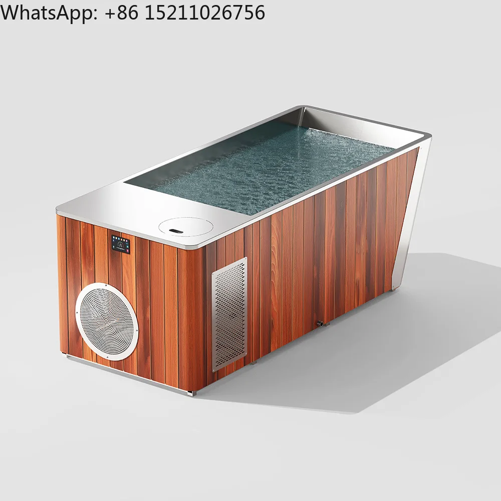 Ice Bath Water Chiller with All in One Wooden Cold Plunge Outdoor Indoor Tub Stainless Steel Ice Bath Tub