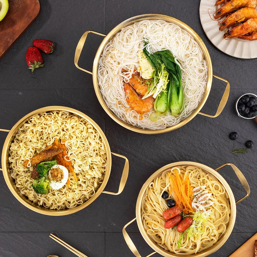 

Steel Noodle 2L Portable Camping Cookware For Ramen Soup Korean Cooking Pot Porridge Lightweight Kitchen Pot