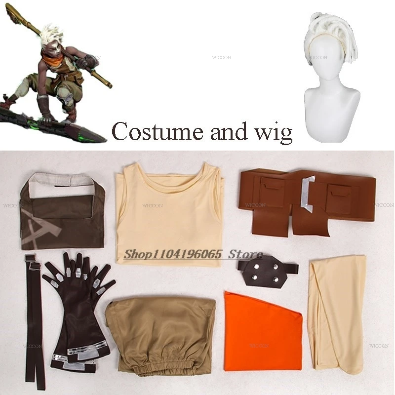 Arcane Tv Lol Ekko Cosplay Costume Wig Pants Suit Game RolePlay Boy Savior Outfit Halloween Anime Game Fancy Party Men Women Set
