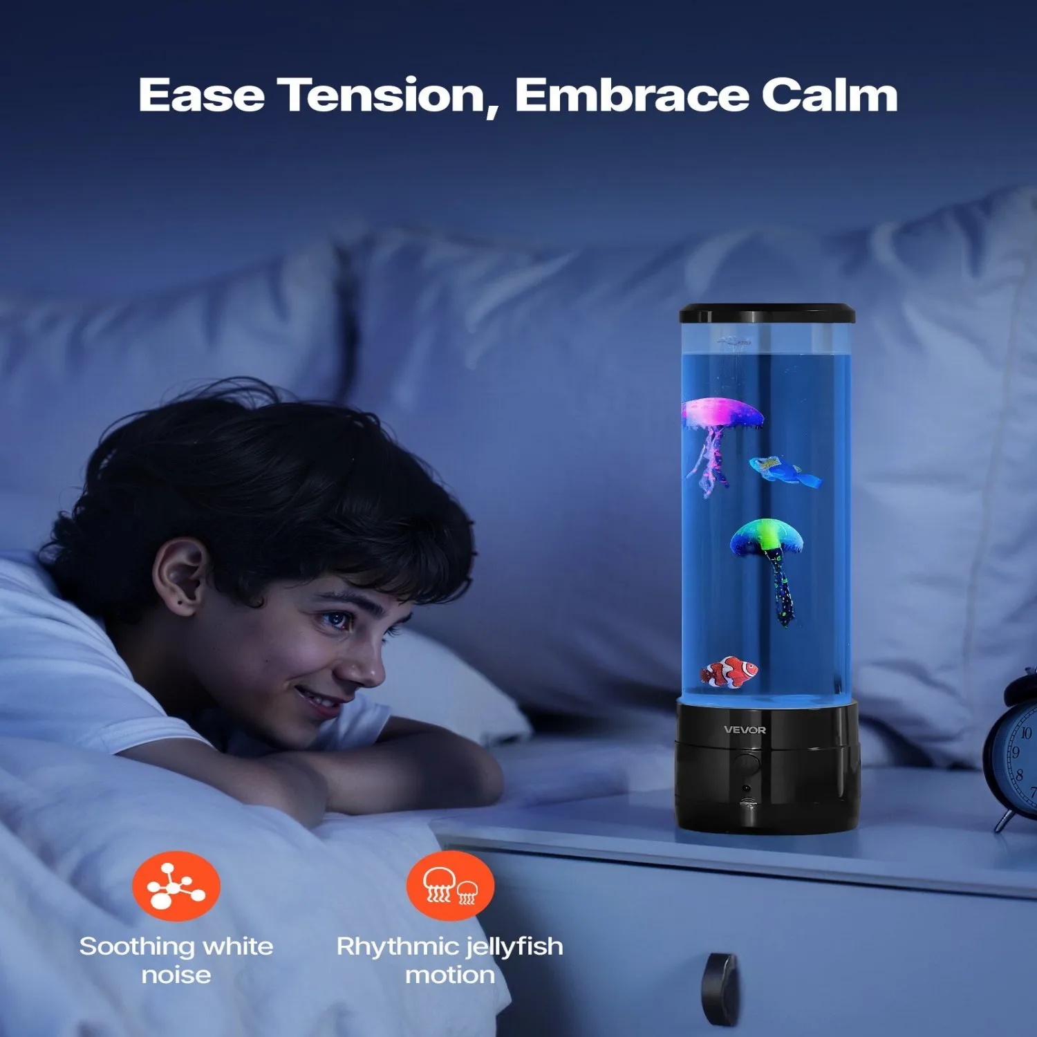 VEVOR Sensory Bubble Tube Lamp 16 Remote-controlled Color Water Fish Lamp