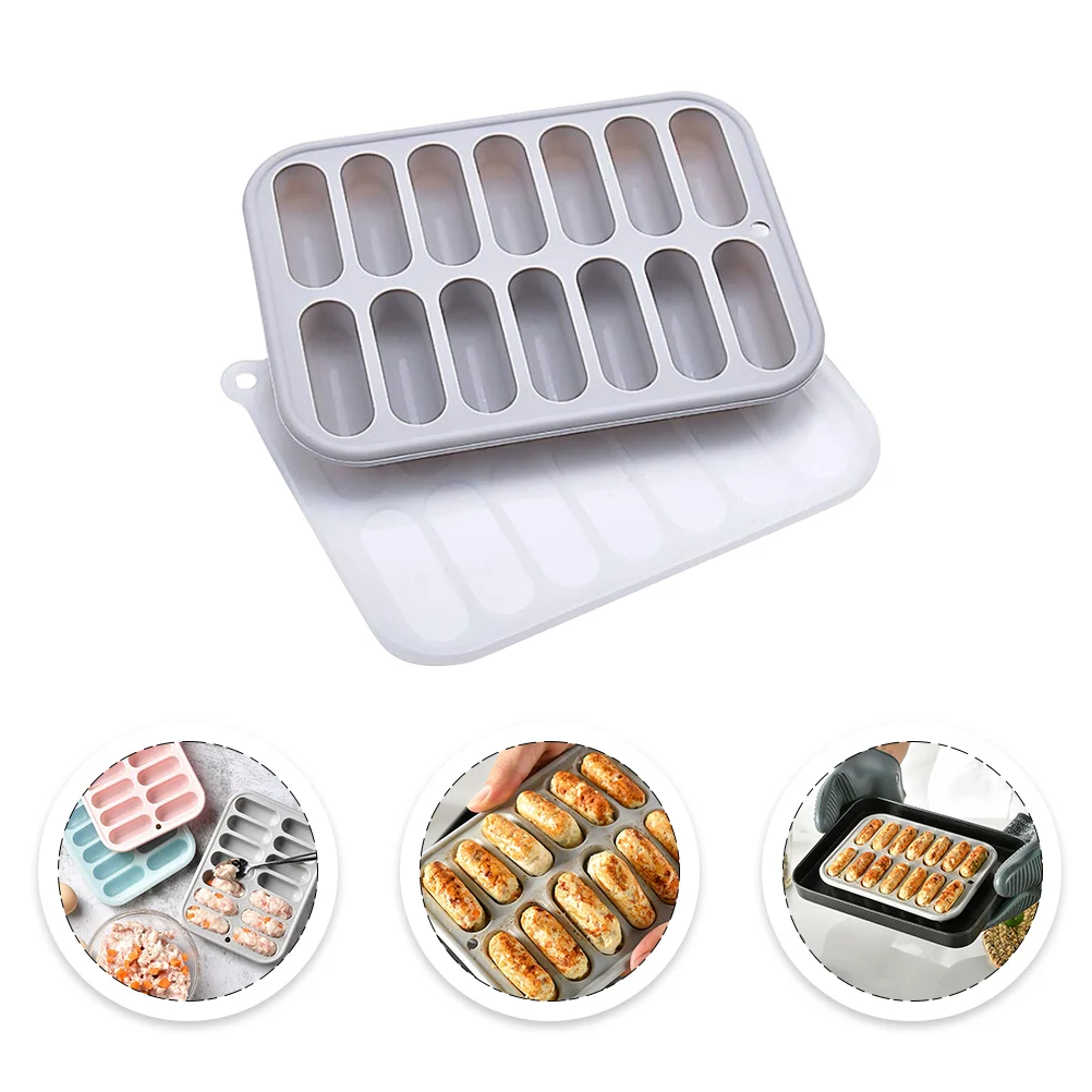 1pc Silicone Ice Cube Tray Ice Box Sausage Diy Baking Mold Baking Supplies Sausage Mold Ice Mold