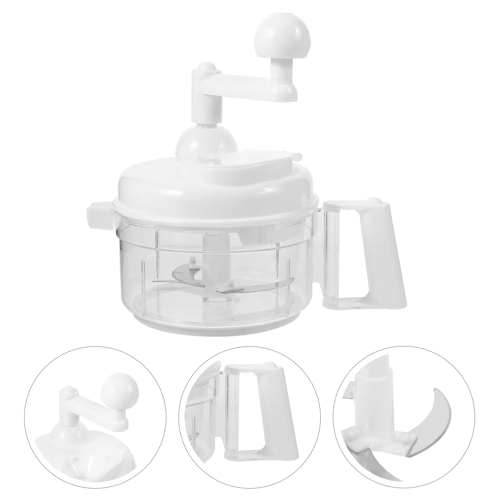 

Manual Hand-Powered Food Processor Vegetable Chopper 3 Stainless Steel Blades Efficient Cutter for Meat Fruits