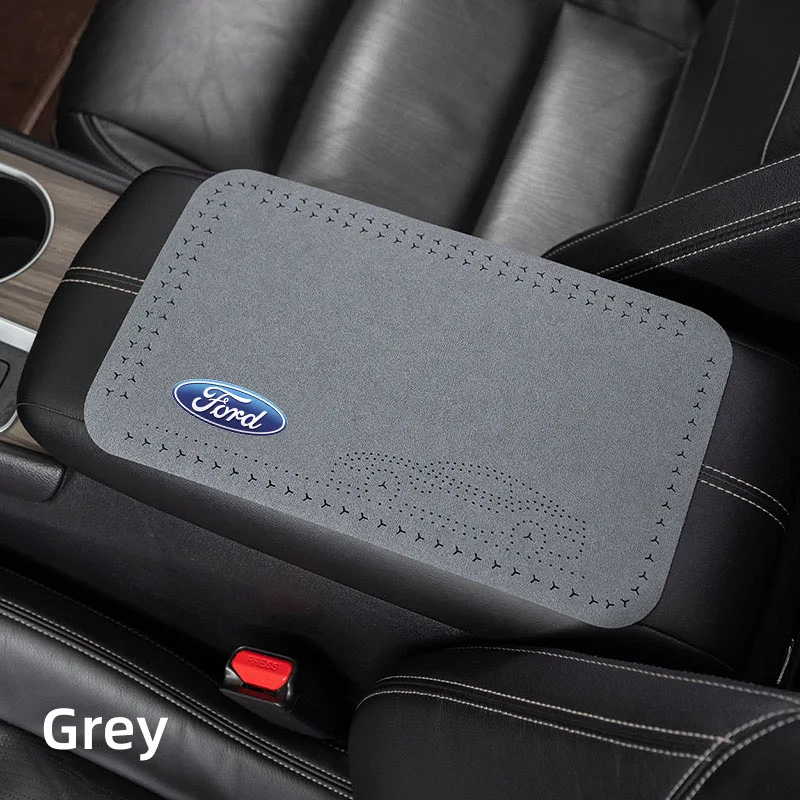 Car Armrest Box Height Pad Universal Leather Armrest Cushion For Ford ST Racing RS S Mustang Kuga Fiesta Fusion Mondeo Edge